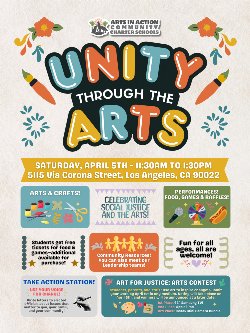 Unity Through the Arts Flier - English
